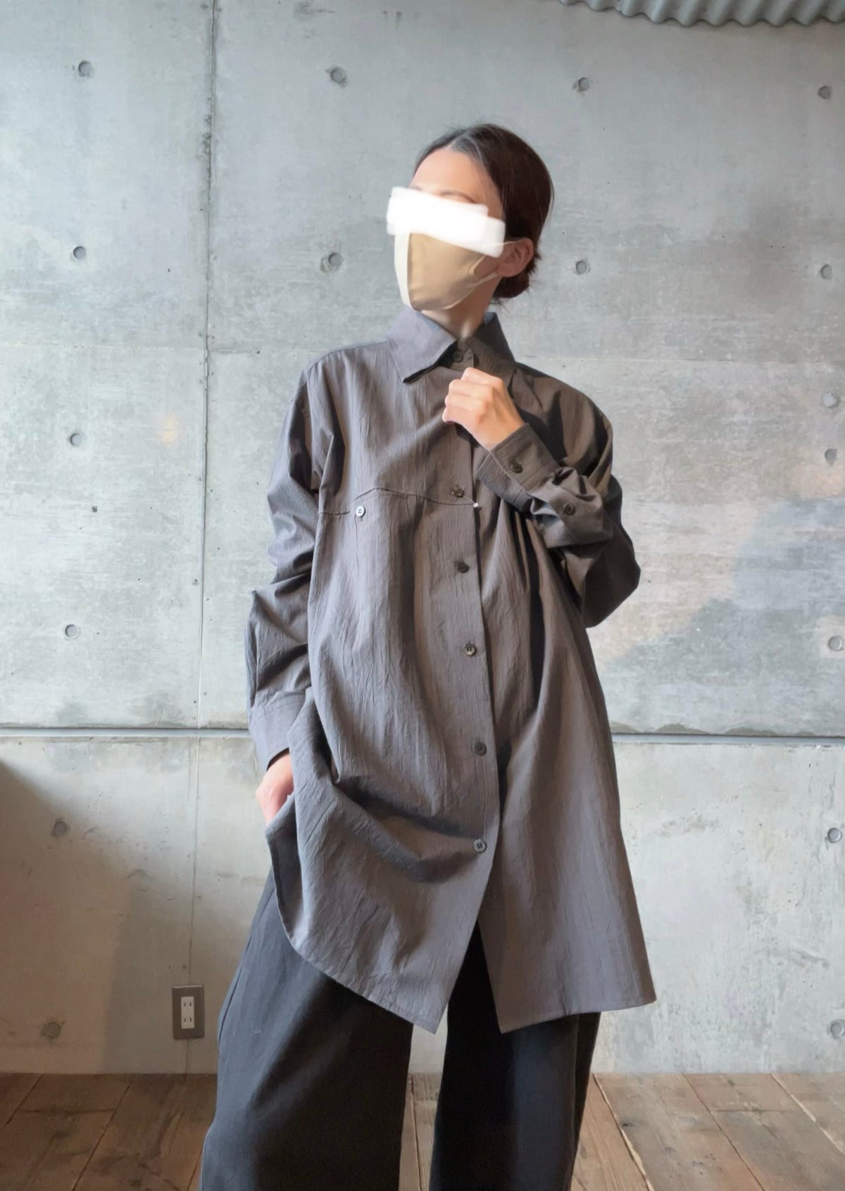 60 WRINKLE LAWN SINGLE ROLL COLLAR SHIRT MK-B13-006-1
