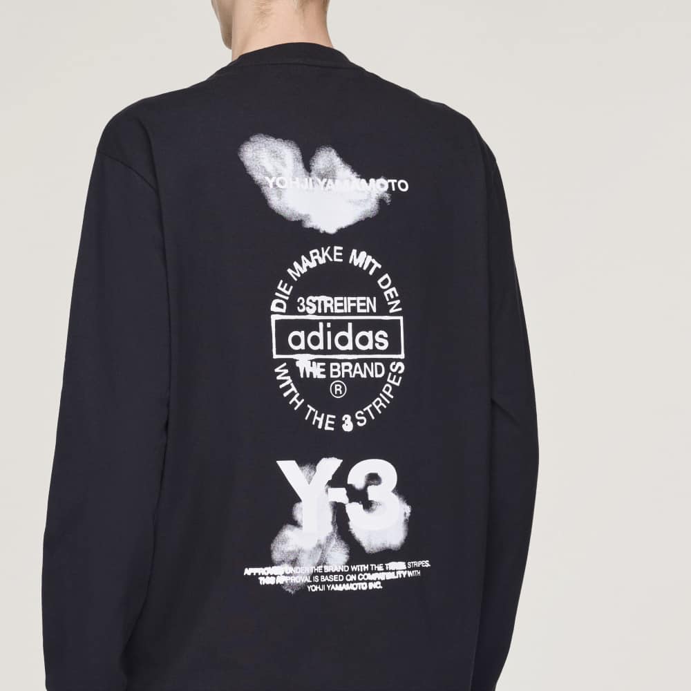 Y-3 GRAPHIC LONG SLEEVE TEE