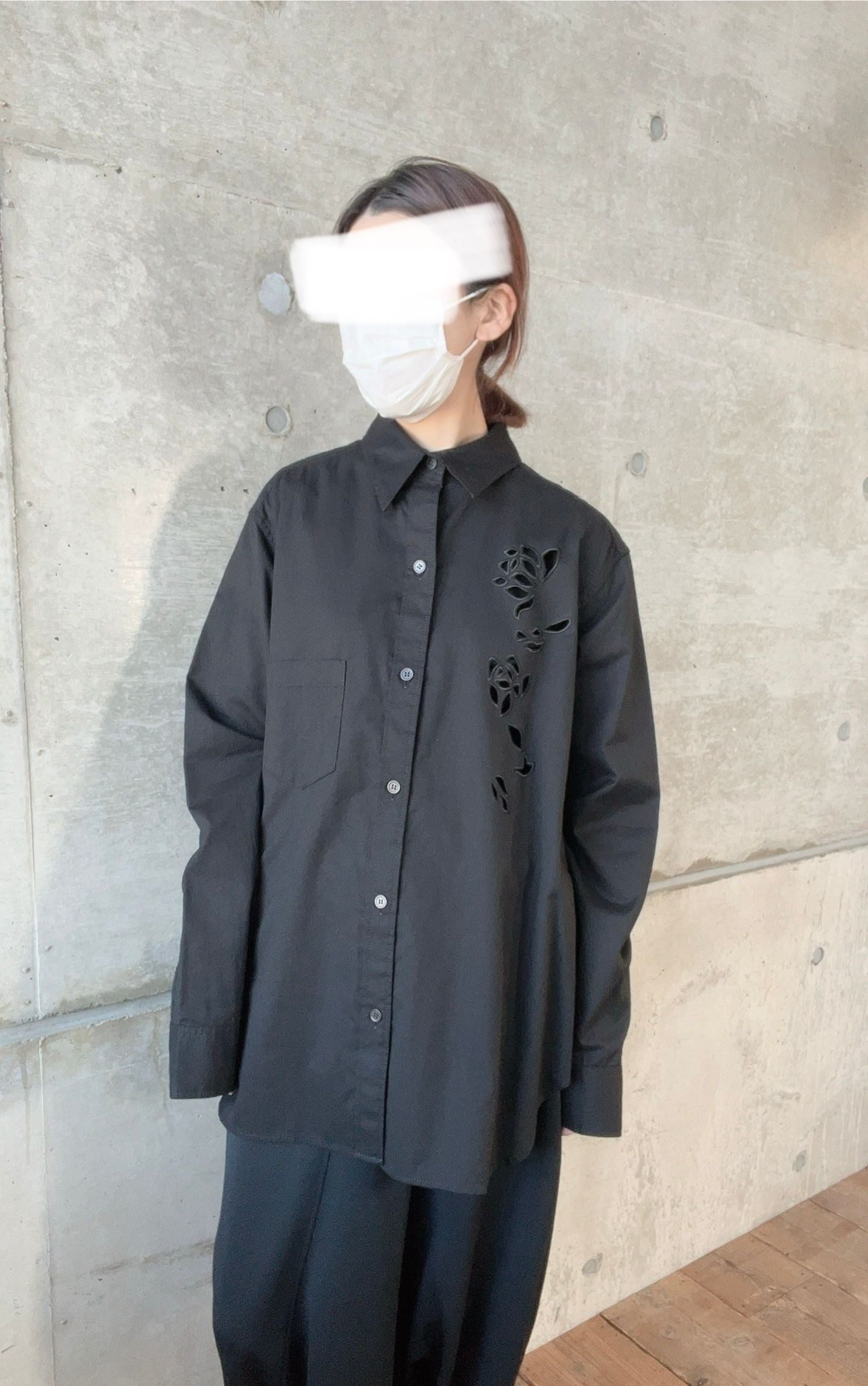 Ground Y CUTWORK EMBROIDERY LIGHT TWILL SHIRT カットワークシャツ GQ-B08-031-2-03
