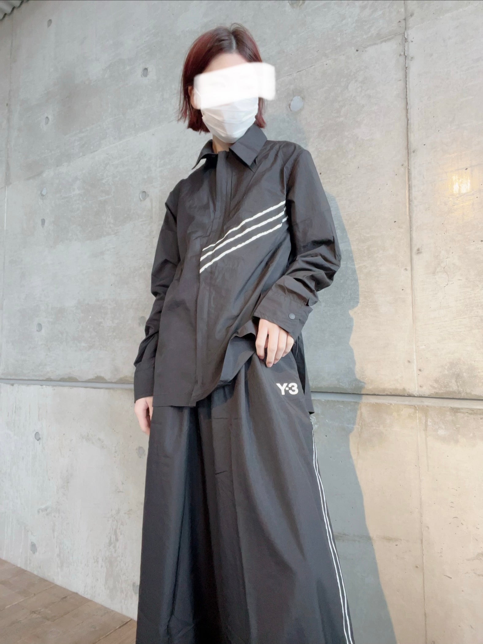 Y-3 RAW EDGE 3 STRIPES SHIRTローエッジ 3ストライプ シャツ KF1193