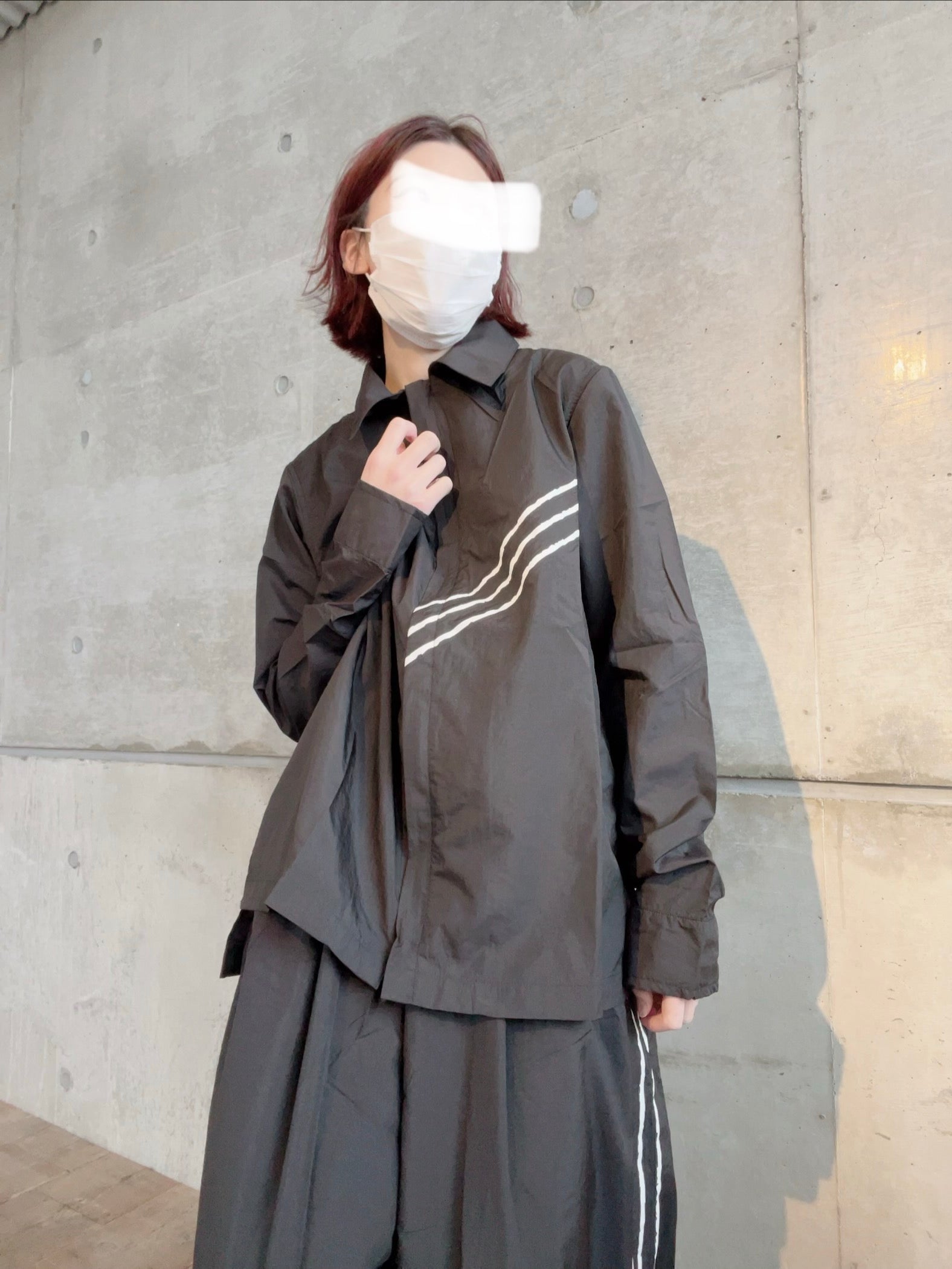 Y-3 RAW EDGE 3 STRIPES SHIRTローエッジ 3ストライプ シャツ KF1193