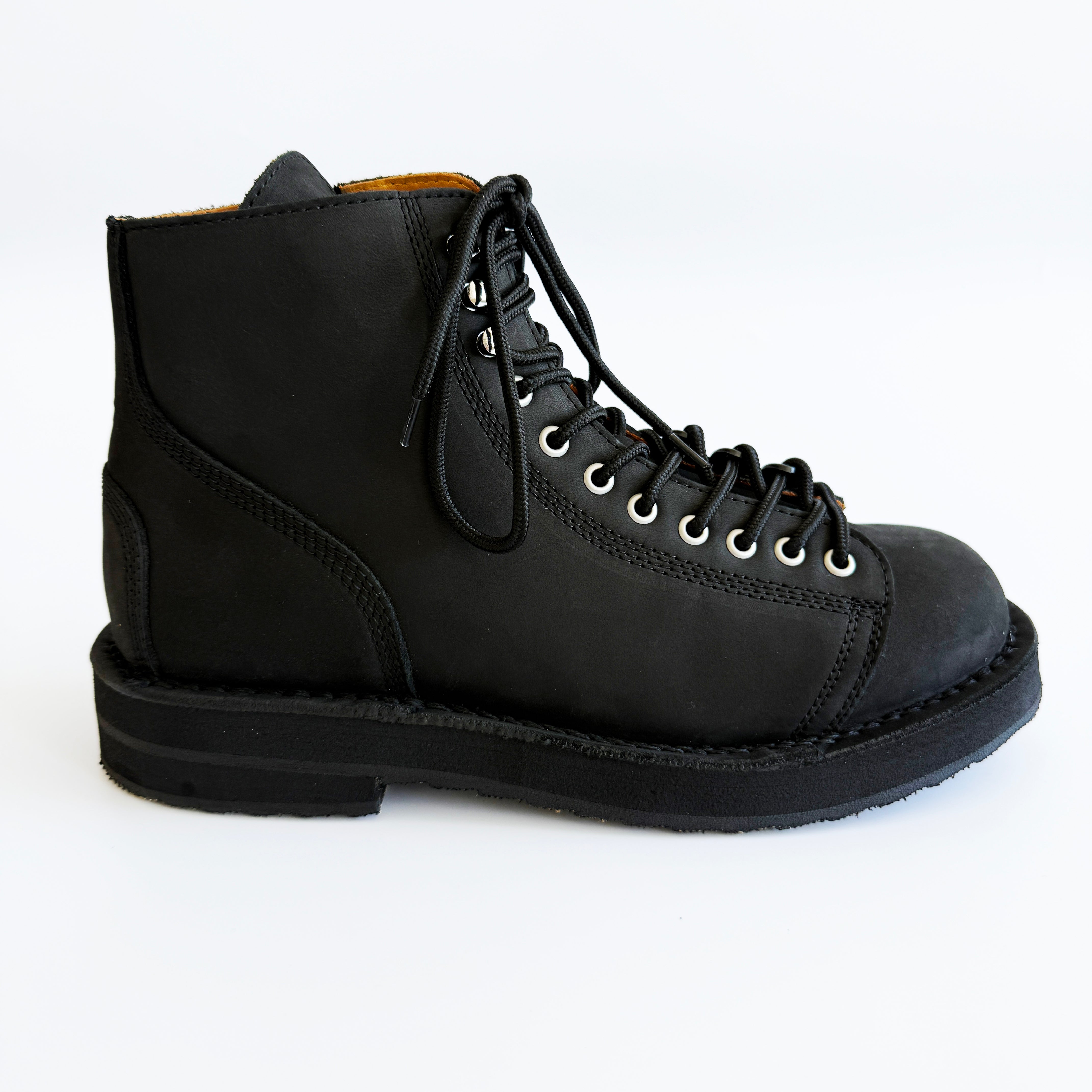 Yohji Yamamoto pour Homme MAT SMOOTH LEATHER ZIP BIKER BOOTS HL-E54-765-1