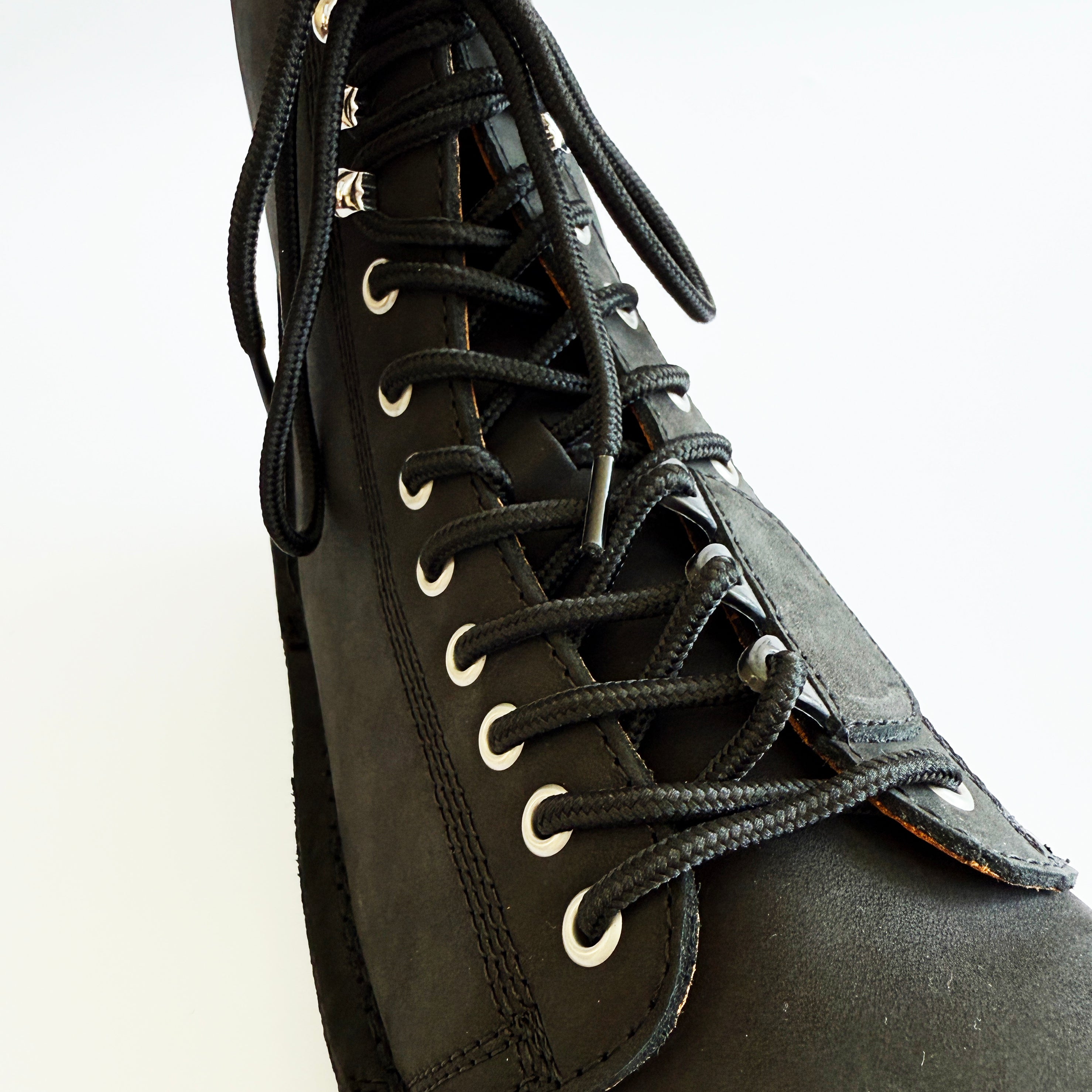 Yohji Yamamoto pour Homme MAT SMOOTH LEATHER ZIP BIKER BOOTS HL-E54-765-1