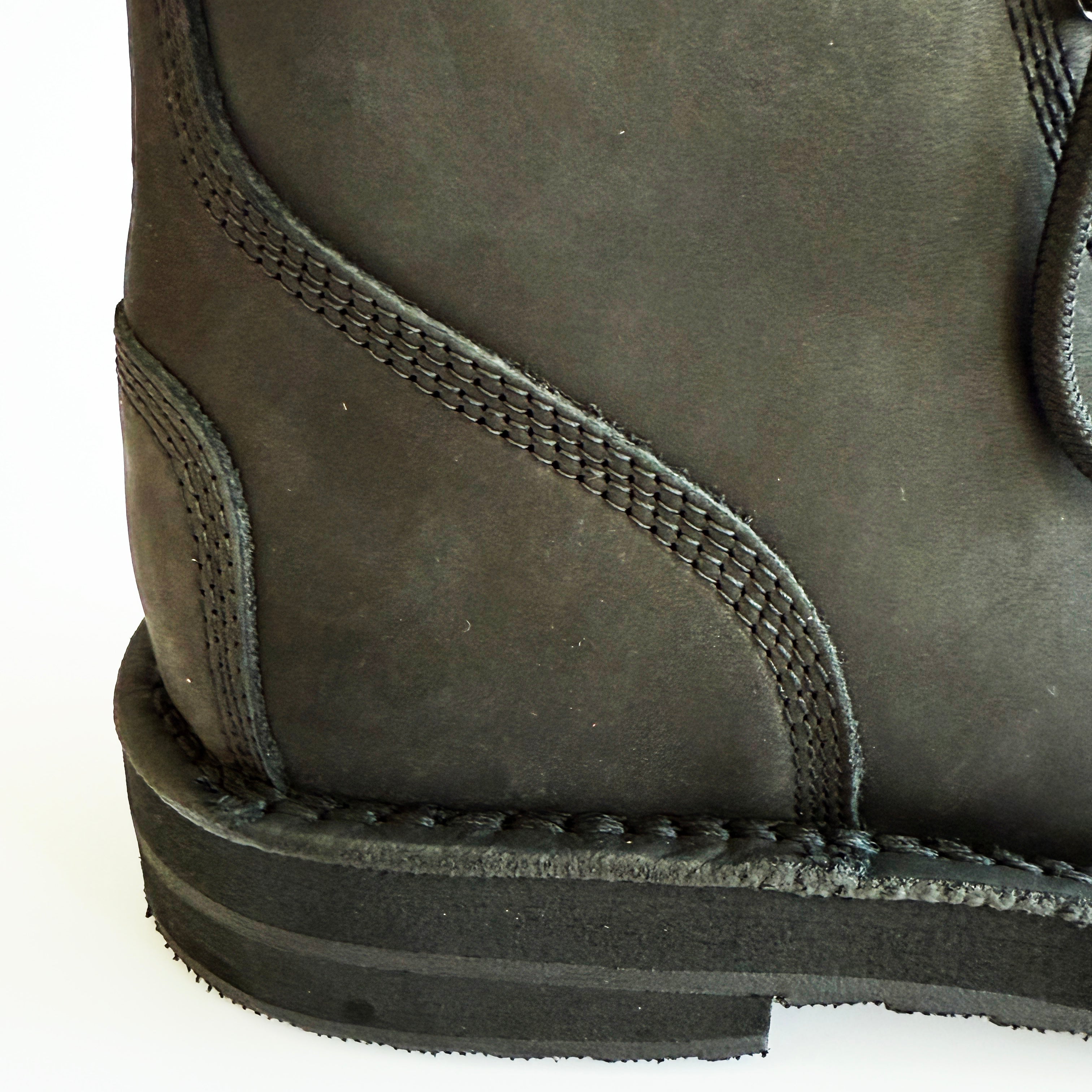 Yohji Yamamoto pour Homme MAT SMOOTH LEATHER ZIP BIKER BOOTS HL-E54-765-1