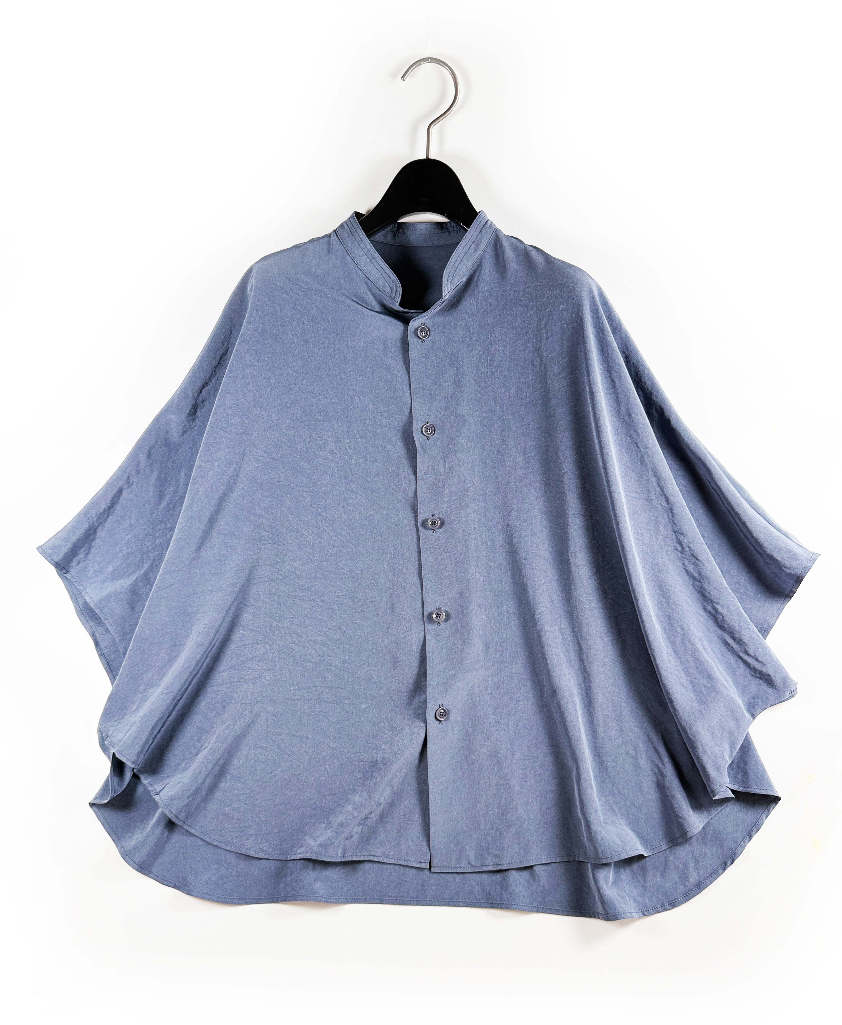 Y’s CREPE de CHINE STAND CAPE BLOUSEクレープデシンスタンドカラーブラウス YM-B02-500-1-02