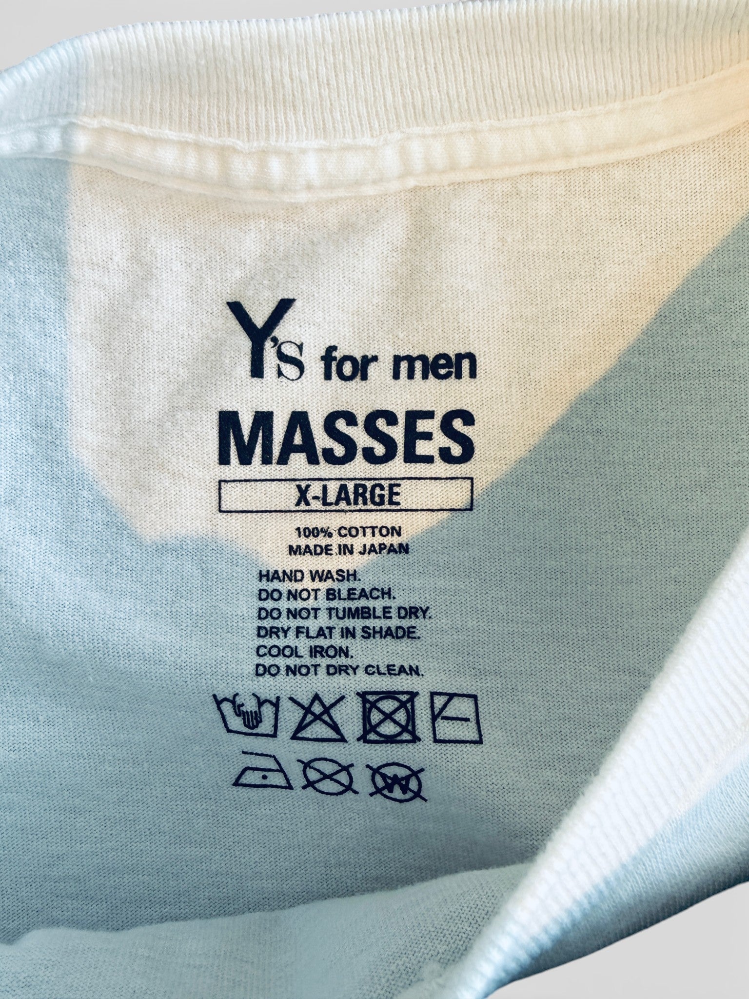 Y's for men × MASSES COTTON SINGLE PRINT ROUND NECK SHORT SLEEVE T