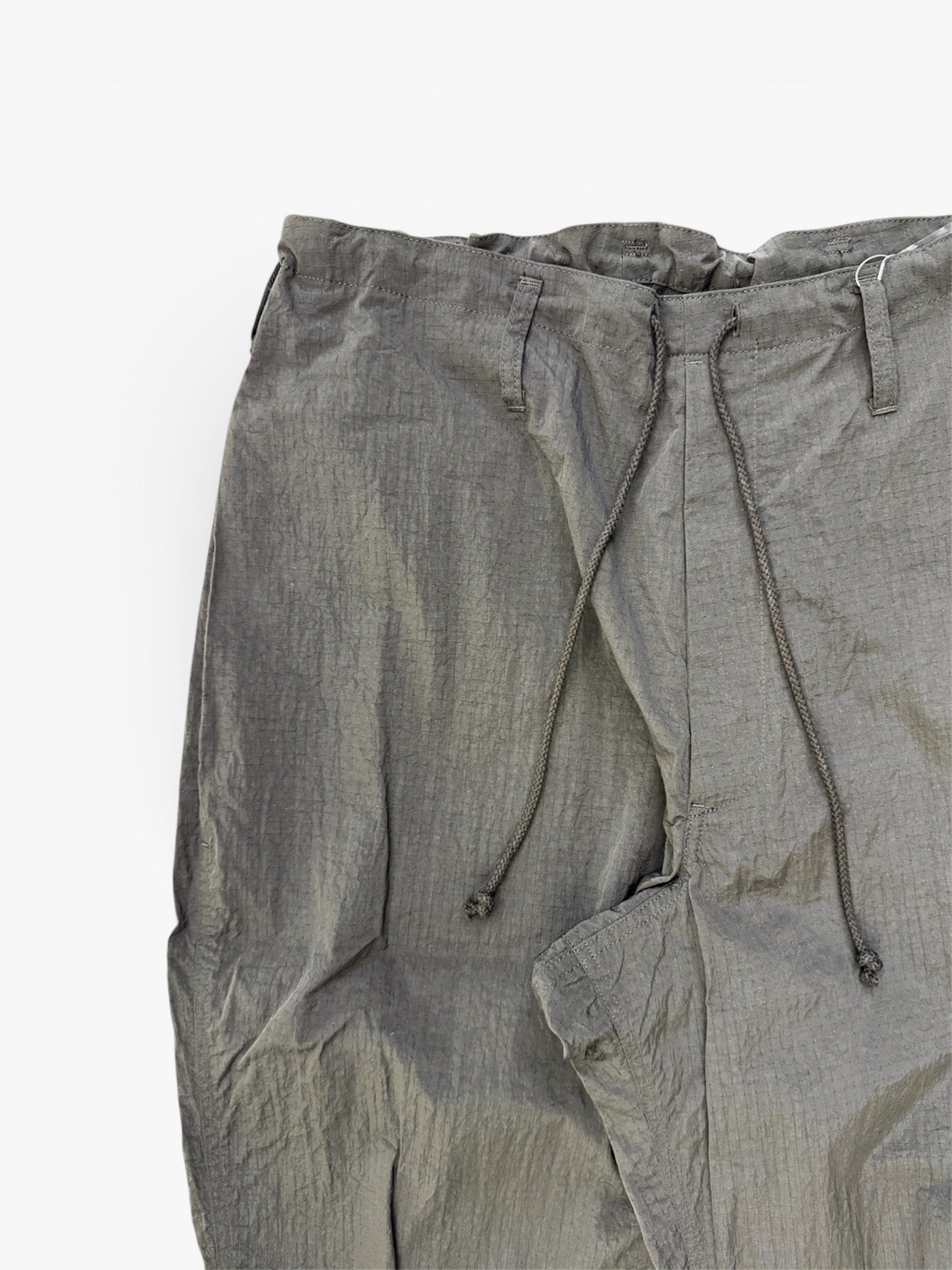 NYLON RIPSTOP SIDE-TUCK DRAWSTRING PANTS P06-601-2 ブラック