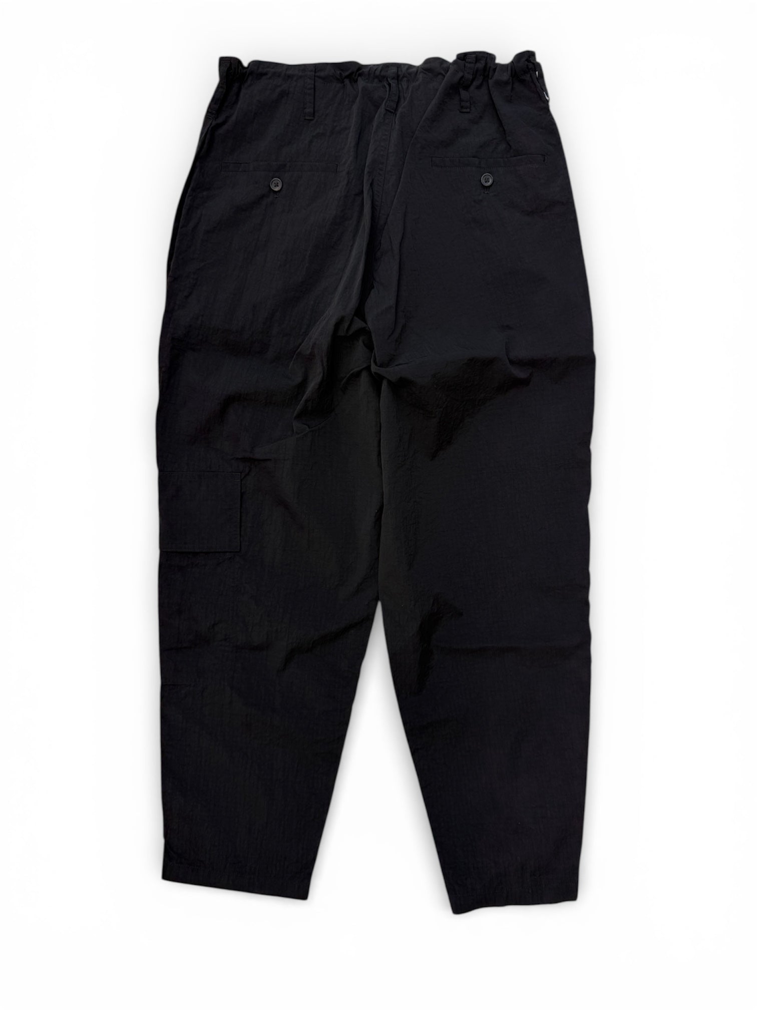 NYLON RIPSTOP SIDE-TUCK DRAWSTRING PANTS P06-601-2 ブラック