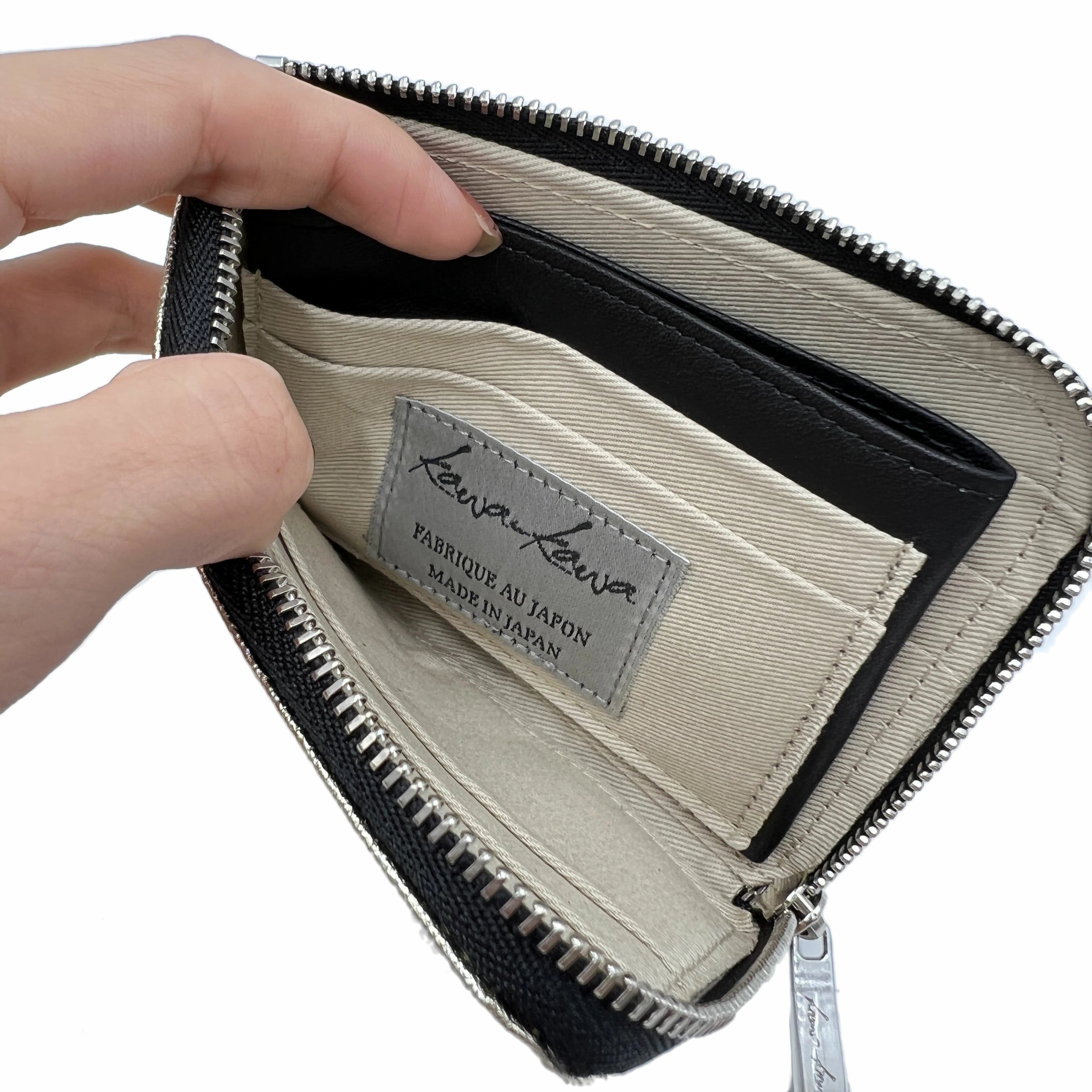 kawa-kawa カワカワ 【L字ファスナーミニ財布】ゴールドDOLD箔加工 1263GD