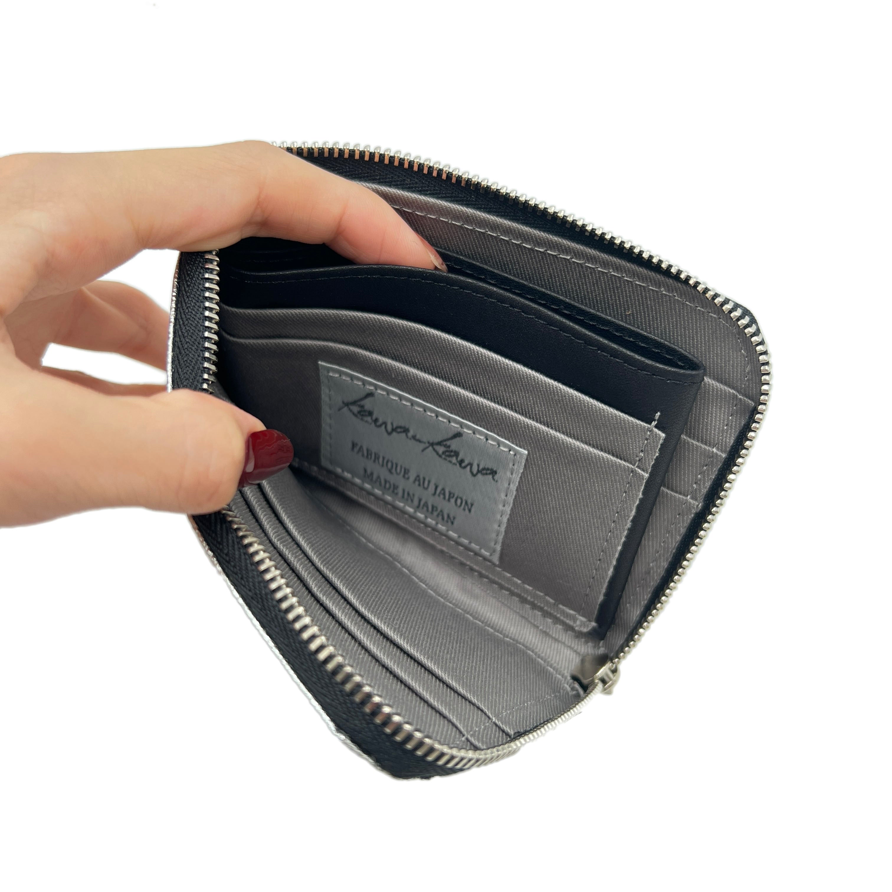 kawa-kawa カワカワ 【L字ファスナーミニ財布】SLIVER箔加工 1263SV