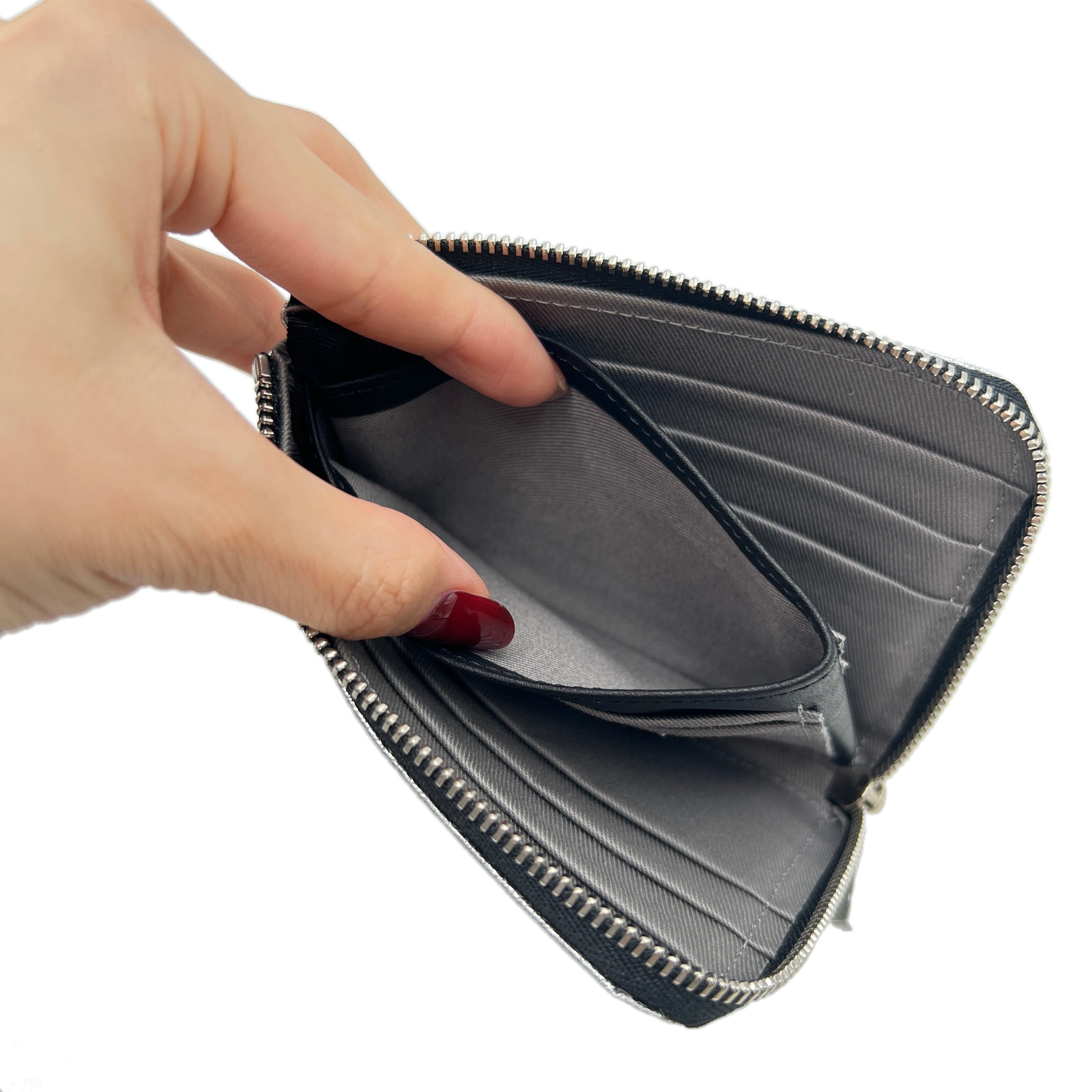 kawa-kawa カワカワ 【L字ファスナーミニ財布】SLIVER箔加工 1263SV