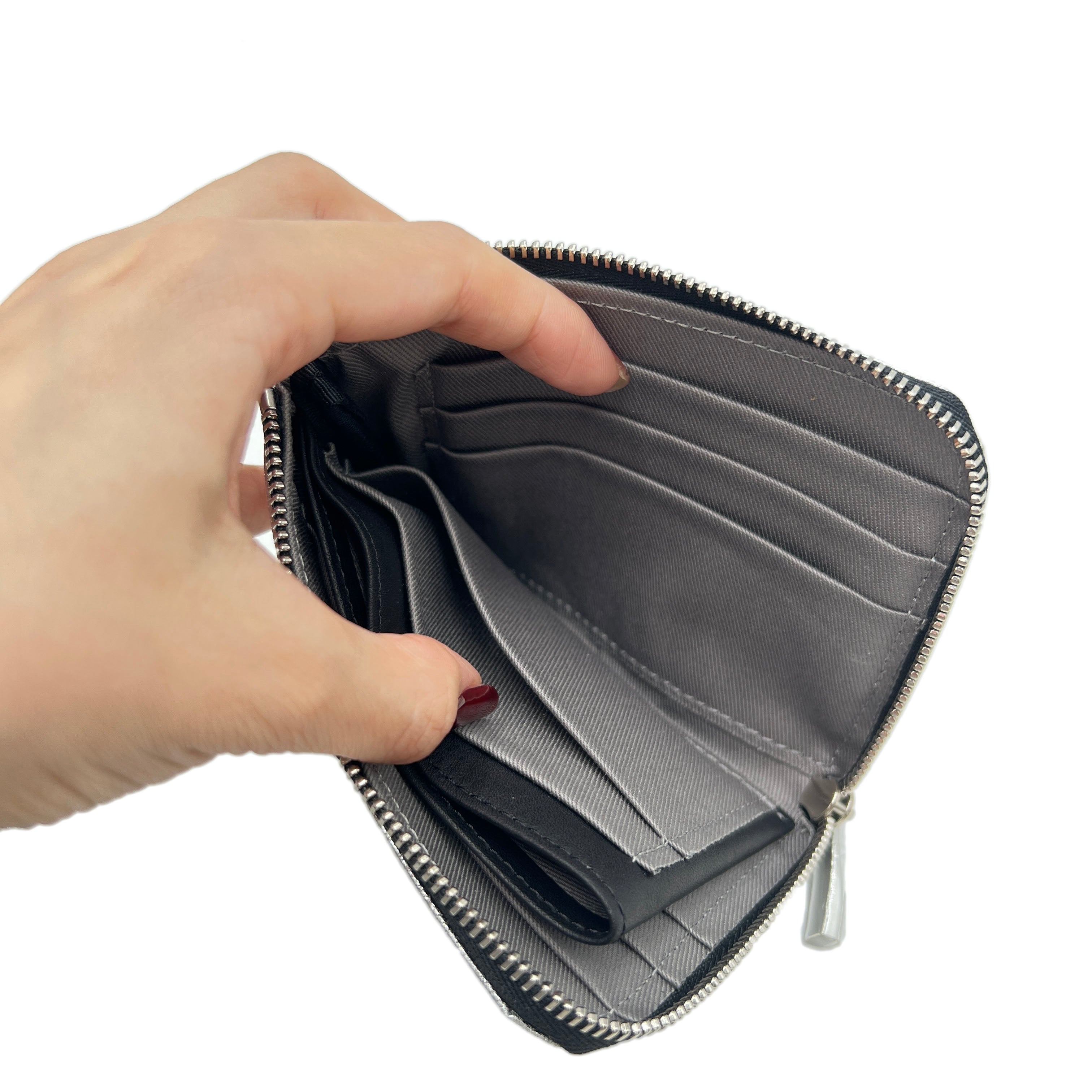 kawa-kawa カワカワ 【L字ファスナーミニ財布】SLIVER箔加工 1263SV