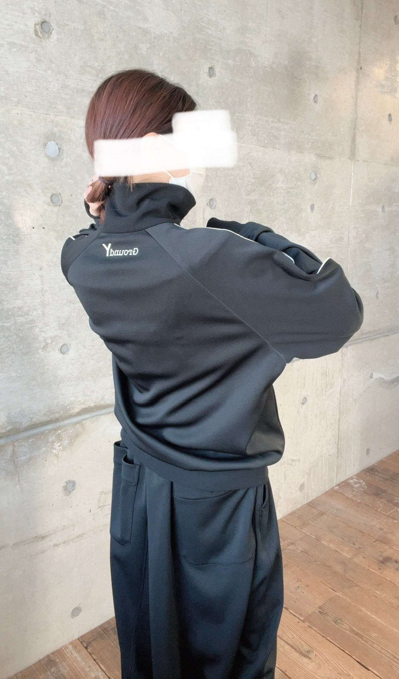 Ground Y POLYESTER SMOOTH SPLIT RAGLAN TRACK JACKET ラグランジャケット　GQ-J04-900-2-03