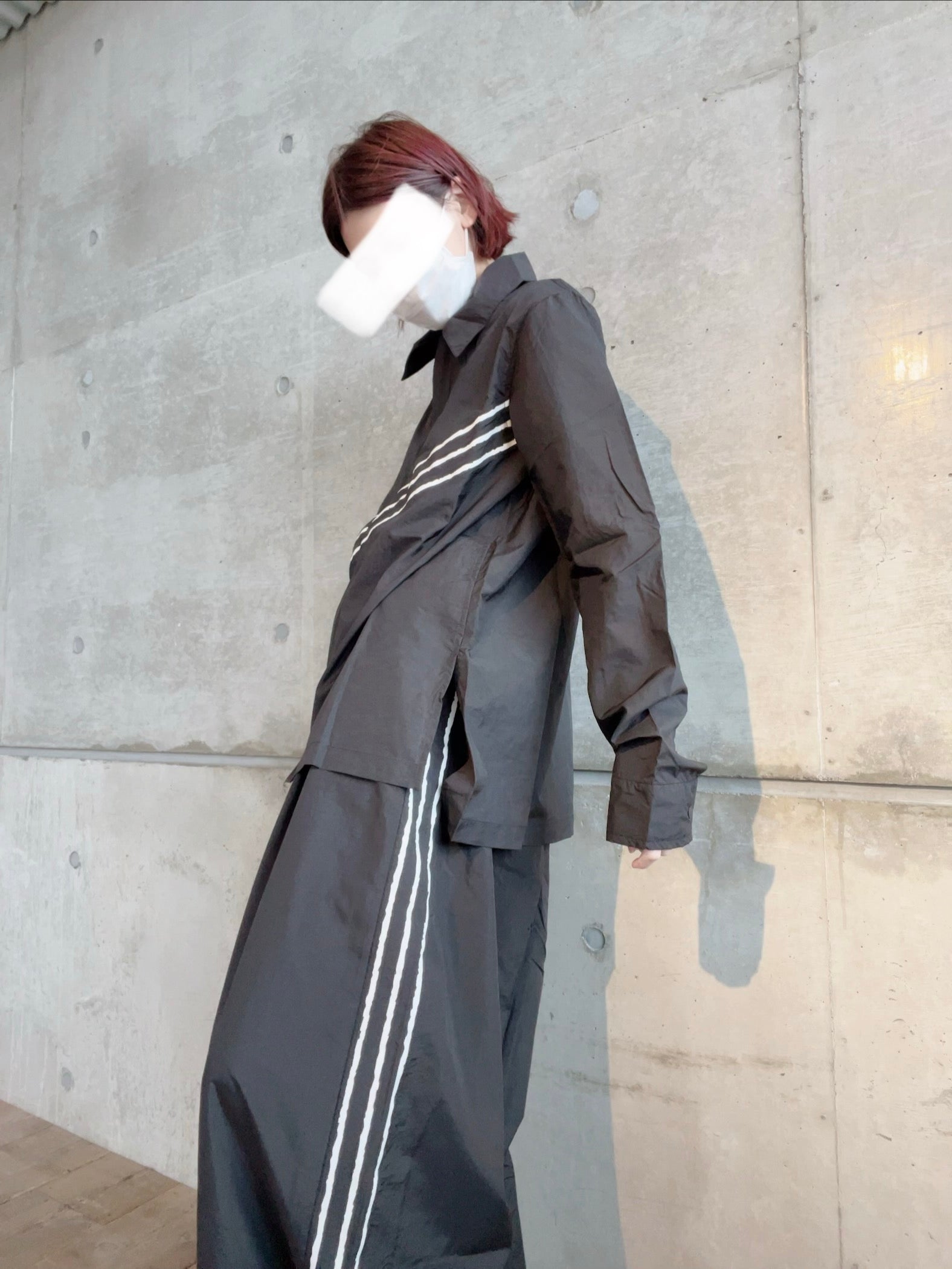 Y-3 RAW EDGE 3 STRIPES SHIRTローエッジ 3ストライプ シャツ　KF1193