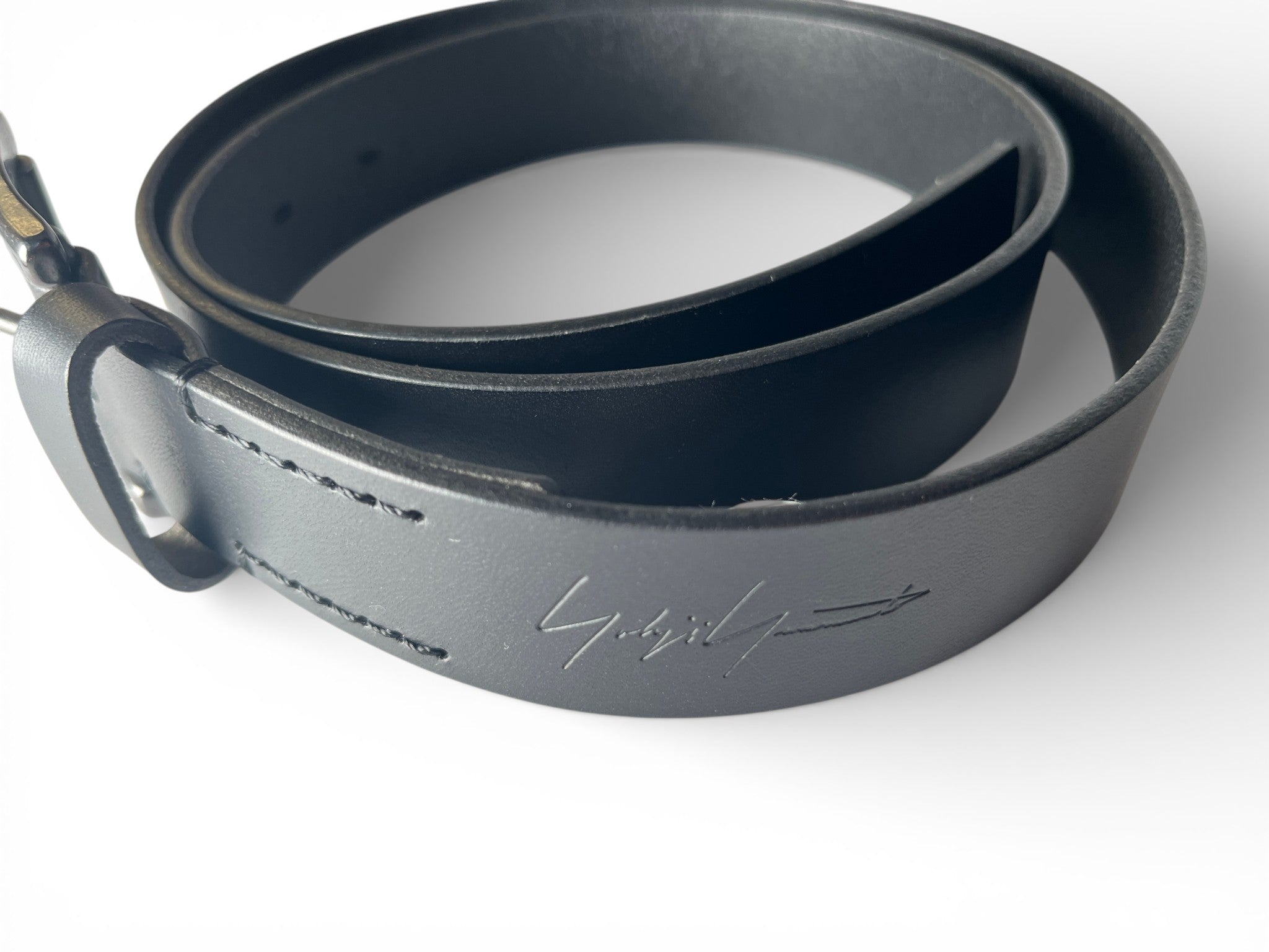 Yohji Yamamoto POUR HOMME MATT SOFT OIL LEATHER 30MM PLAIN BELT HL-F01-766-1-02