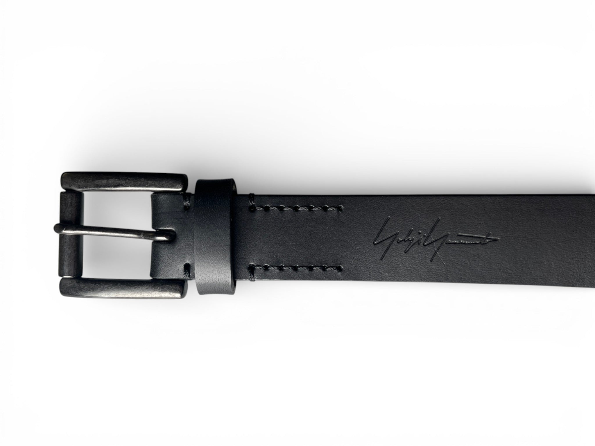 Yohji Yamamoto POUR HOMME MATT SOFT OIL LEATHER 30MM PLAIN BELT HL-F01-766-1-02