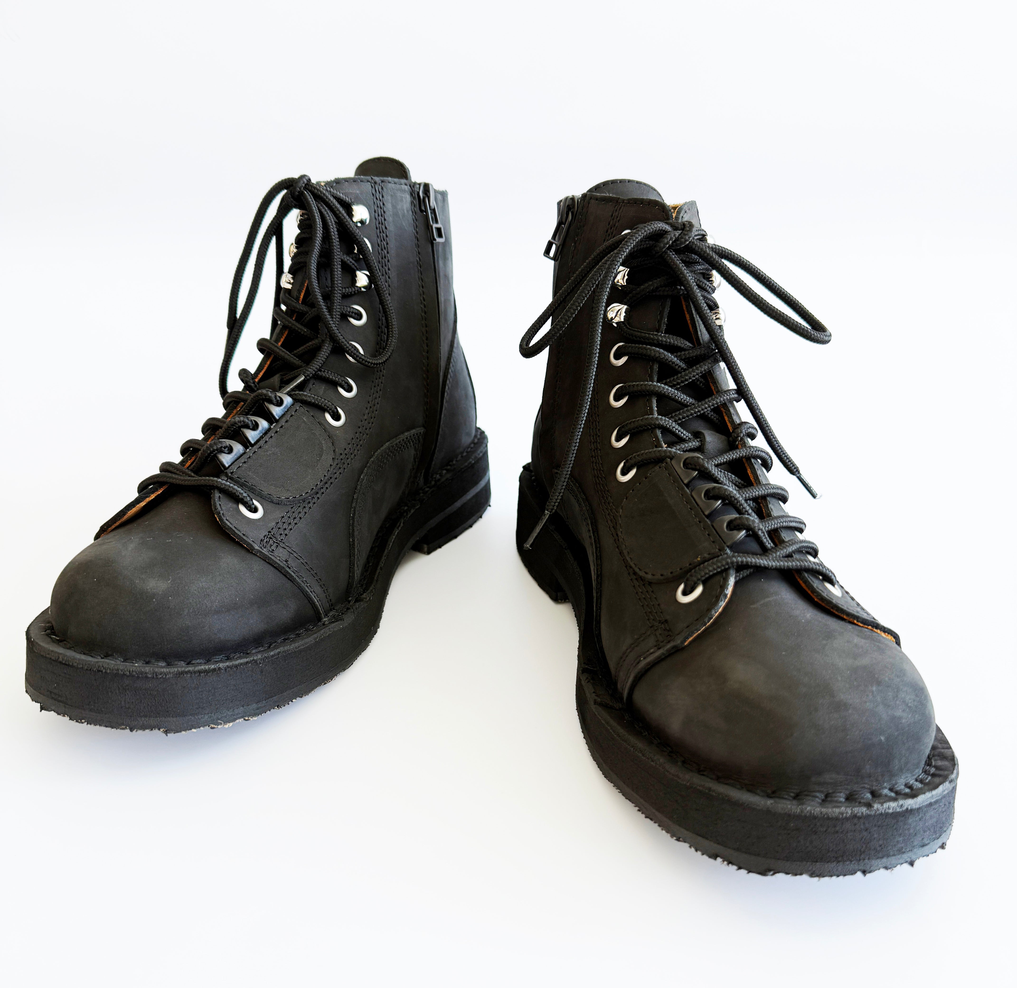 Yohji Yamamoto pour Homme MAT SMOOTH LEATHER ZIP BIKER BOOTS HL-E54-76