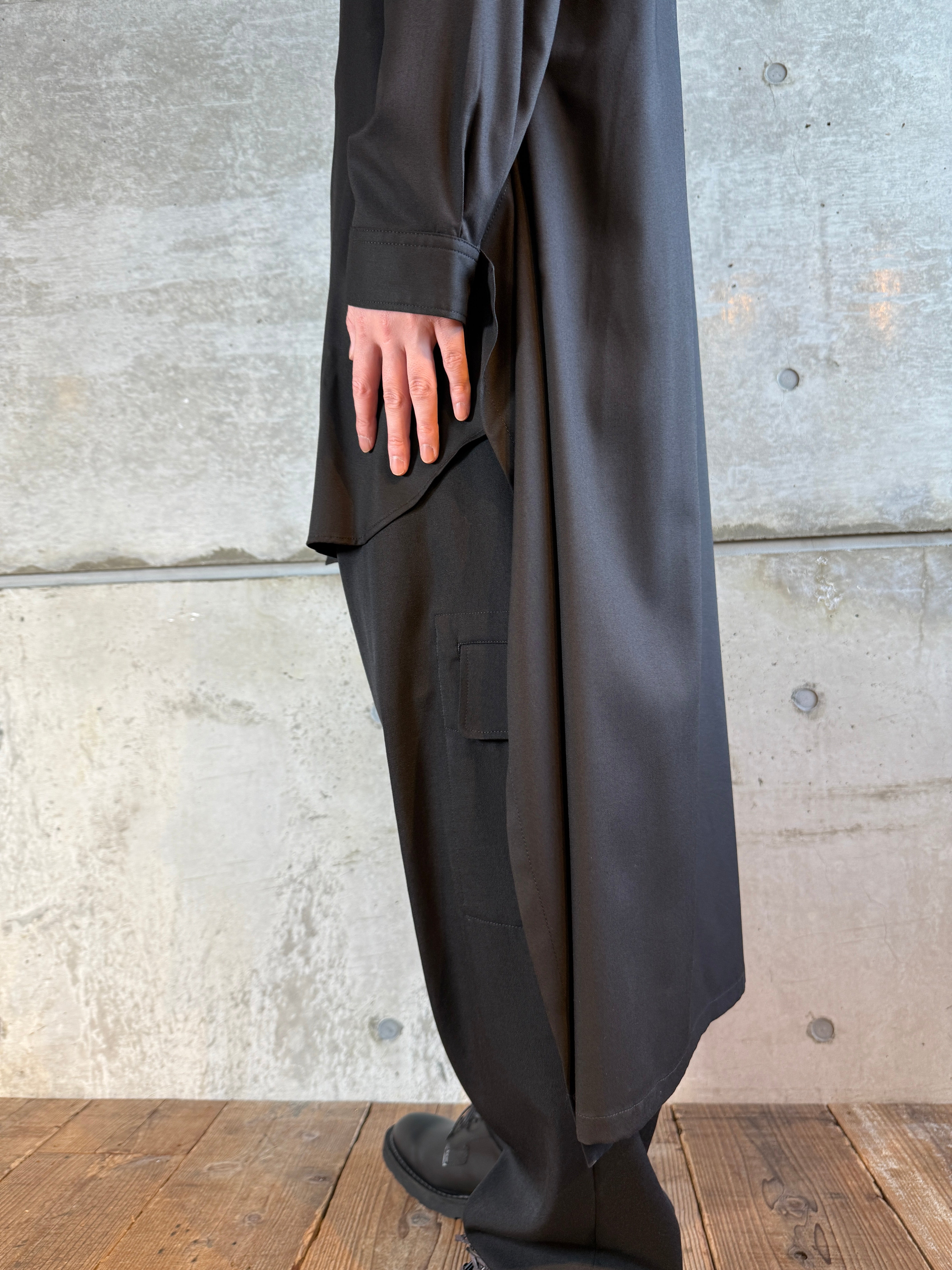 TR VIYELLA BACK LONG SHIRT ヴィエラバックロングシャツ　GM-B04-209-1-03