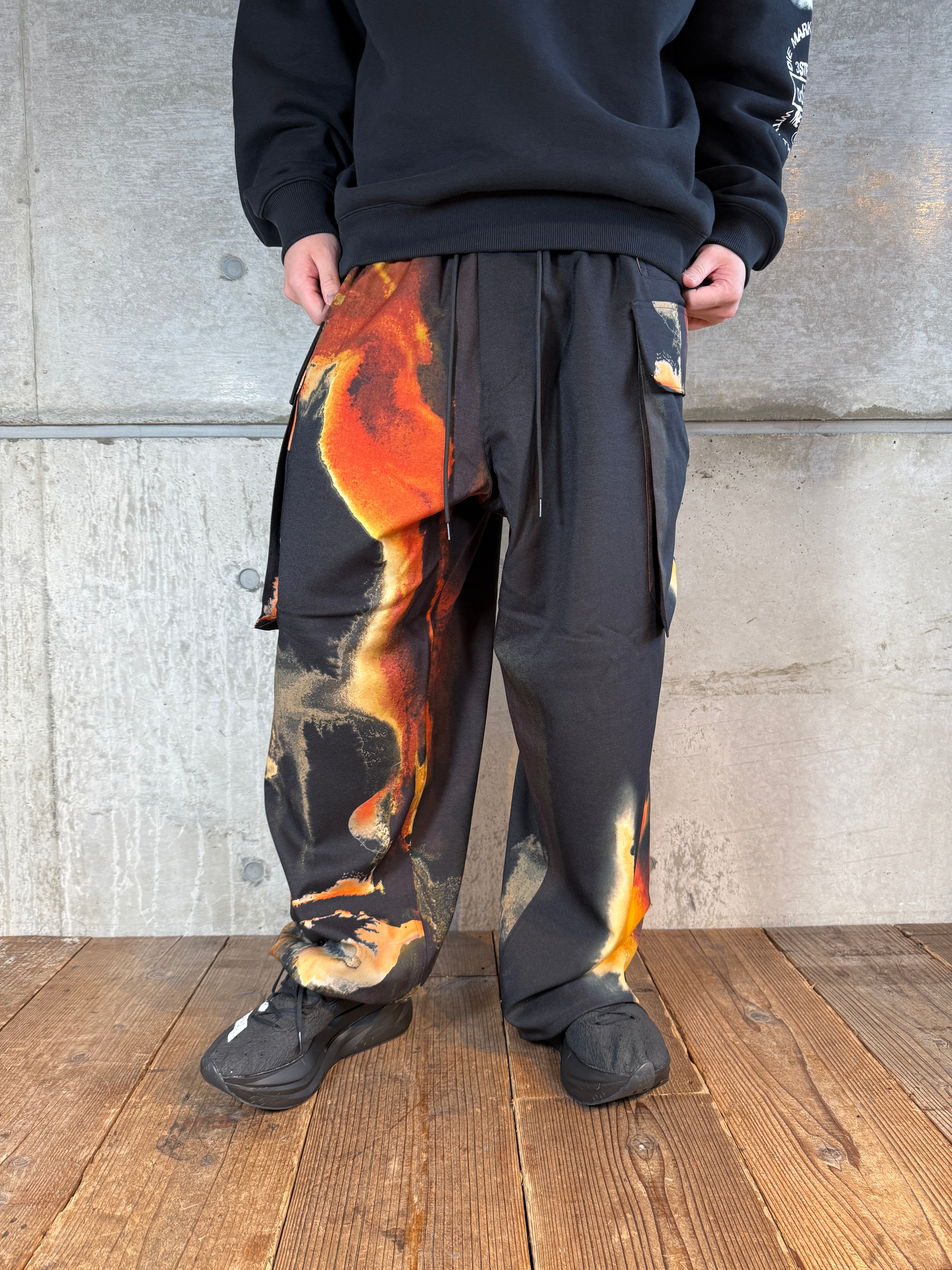 Y-3 カーゴパンツ ブラック・オレンジ Y-3 SPORT UNIFORM CARGO PANTSスポーツ ユニフォーム カーゴ パンツKA9630