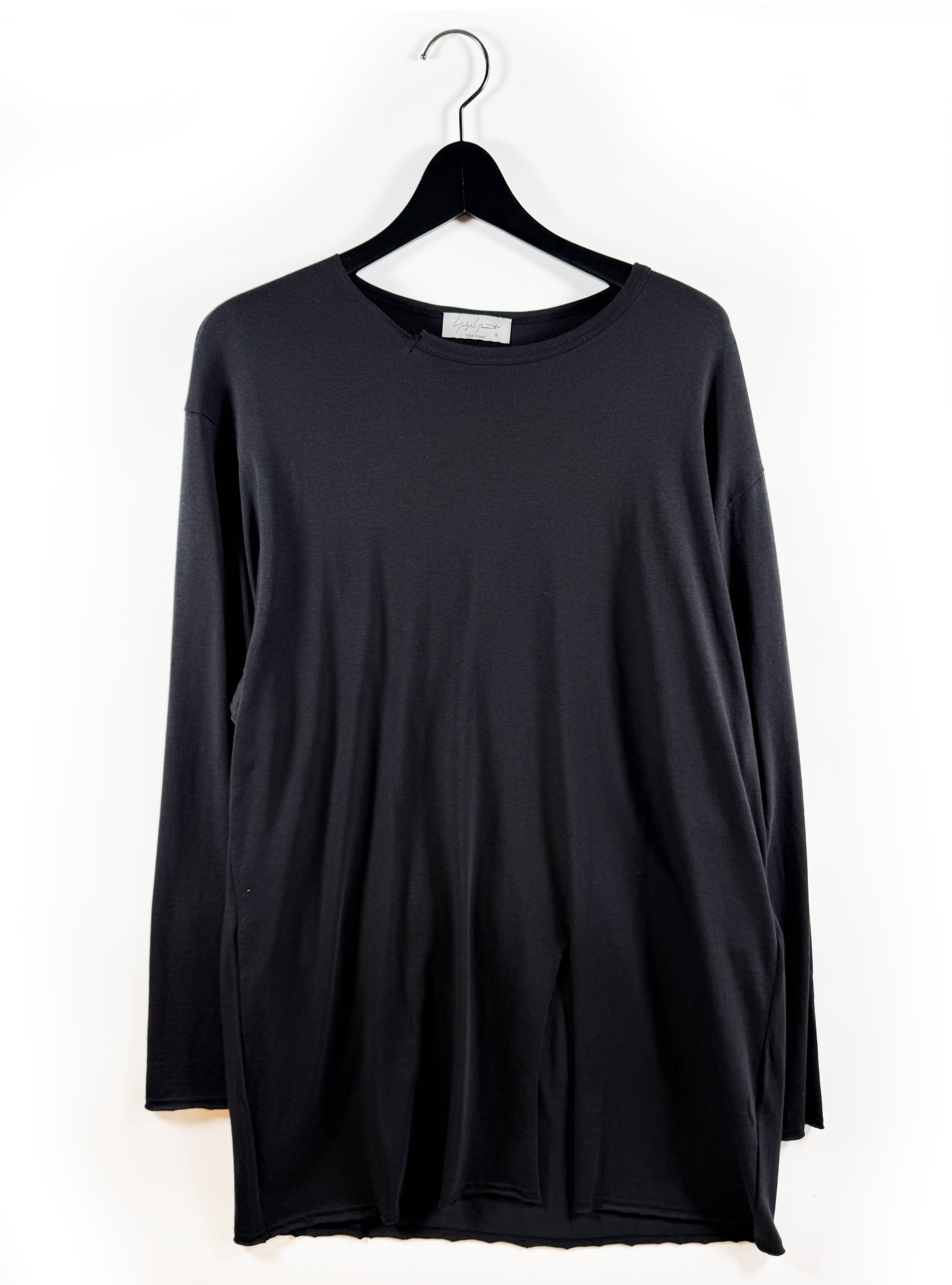 Yohjiyamamoto pour homme WOOL MIX SINGLE JERSEY SLIT ROUND NECK T スリットラウンドネックTシャツ HL-T11-074-2-03