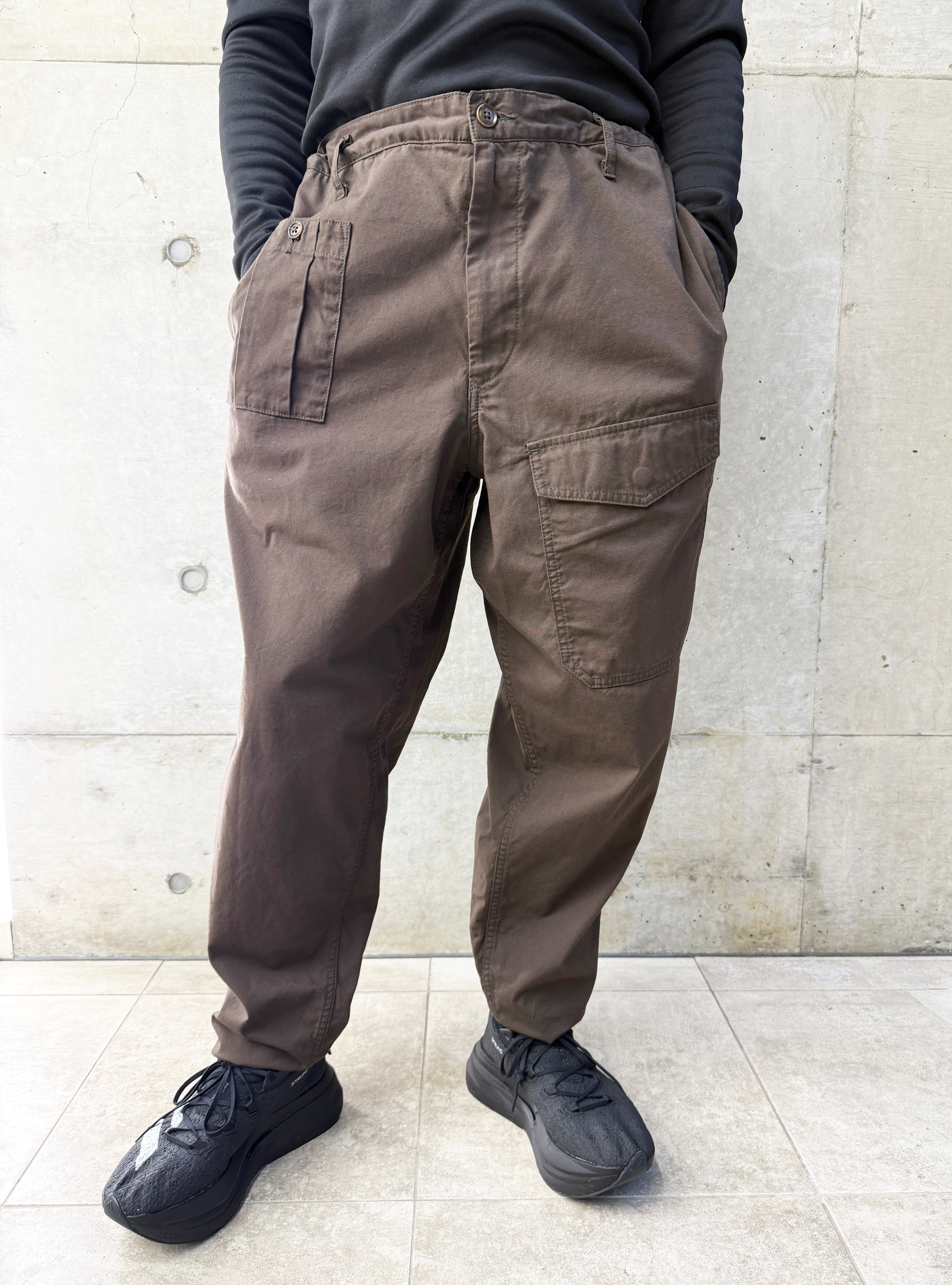 BLACK SCANDAL OXFORD NO-TUCK WAIST STRING WORK PANTS HP-P97-041-2-03