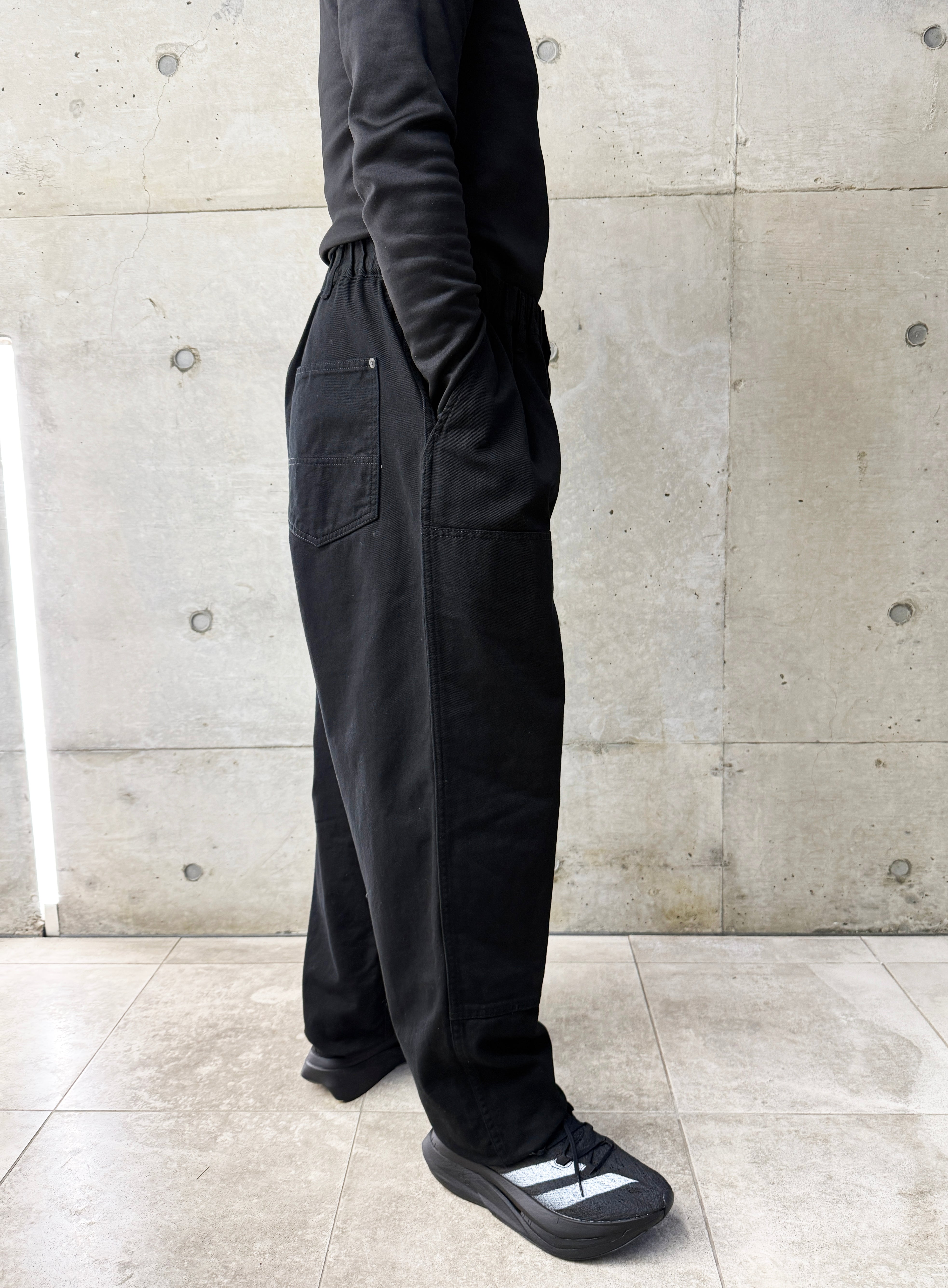 BLACK SCANDAL yohji yamamoto pour homme  脇ゴム紐ワークP (メンズ) コットンパンツ ブラック  HO-P98-040