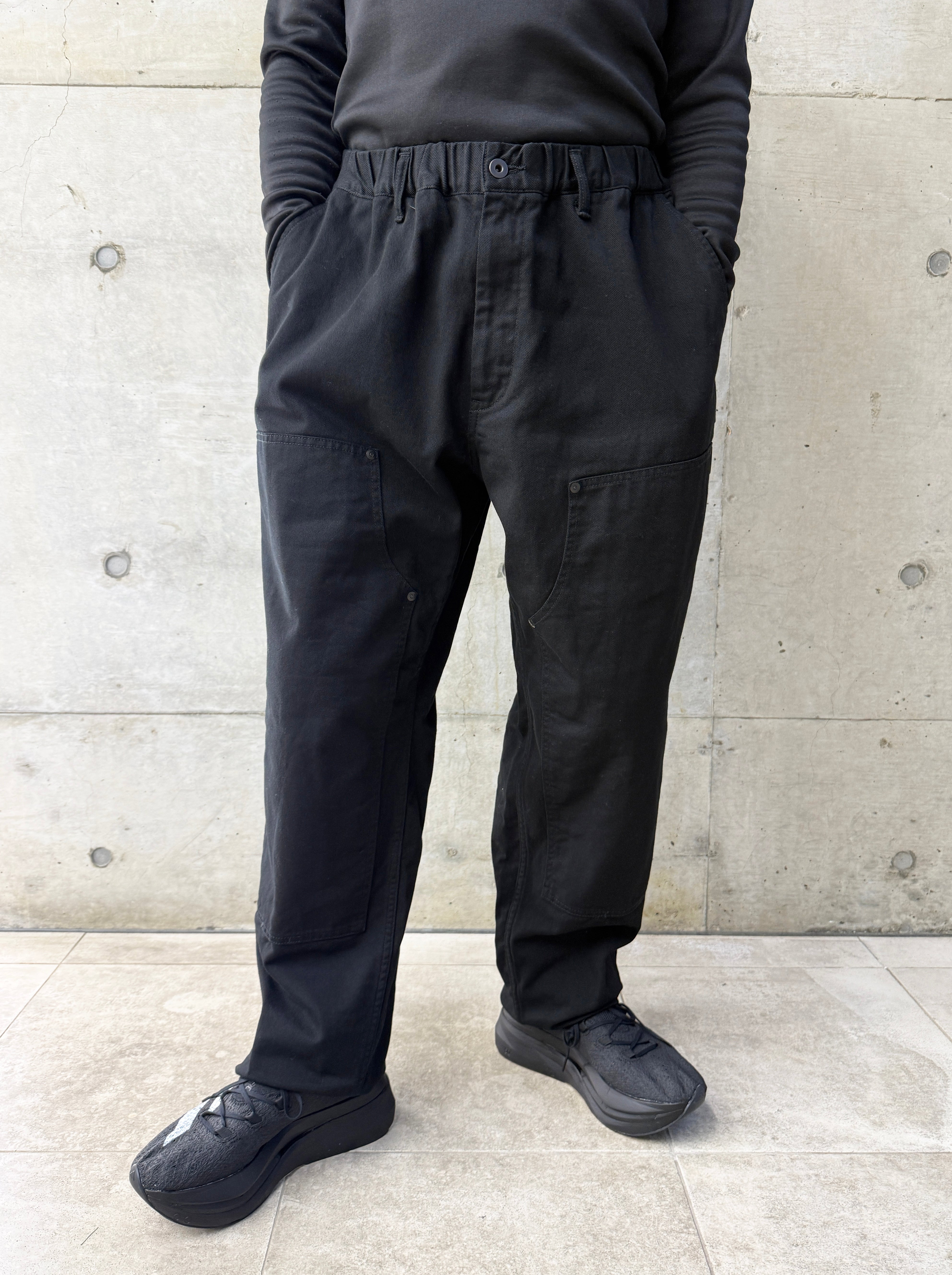 BLACK SCANDAL yohji yamamoto pour homme  脇ゴム紐ワークP (メンズ) コットンパンツ ブラック  HO-P98-040