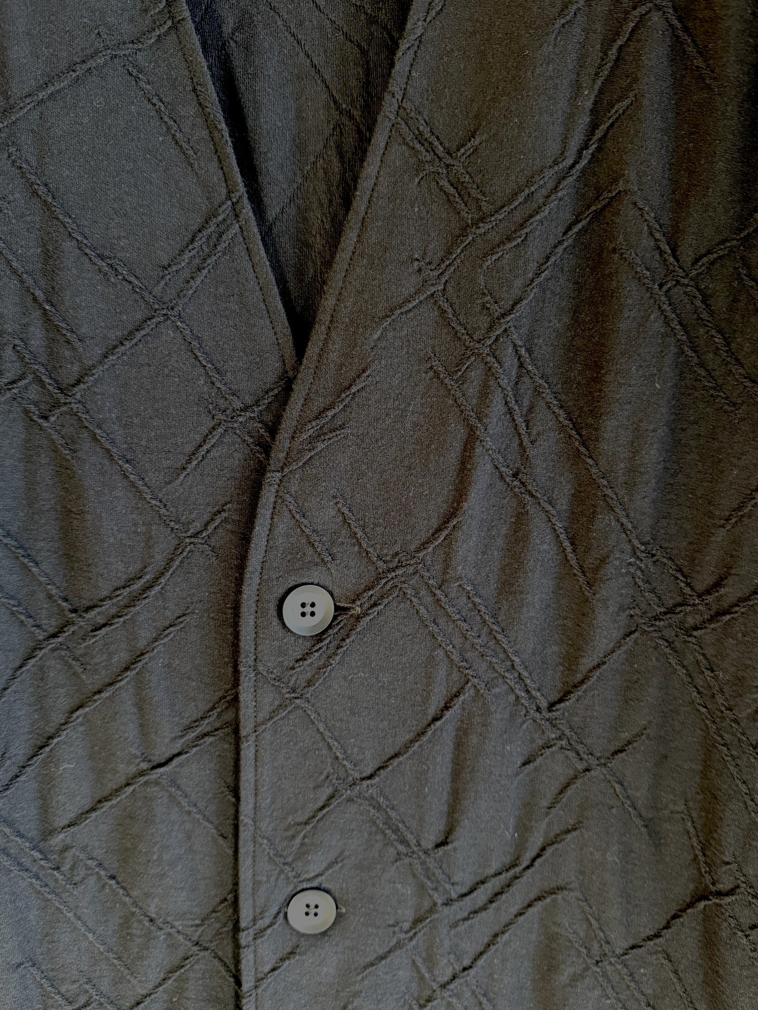30/- TUCK JACQUARD COLLARLESS JKT ジャガード織ノーカラーロングジャケットHK-T83-093-1-03