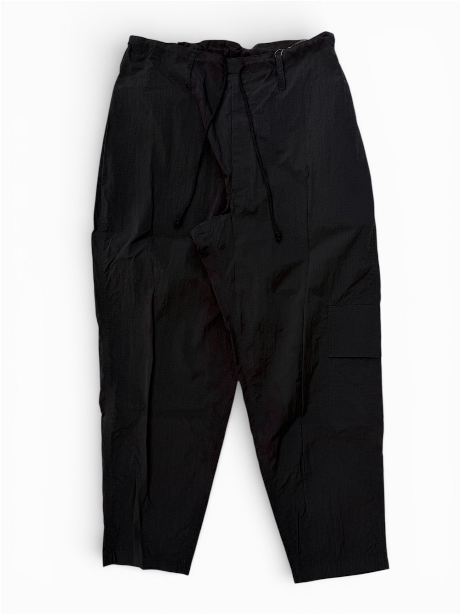NYLON RIPSTOP SIDE-TUCK DRAWSTRING PANTS P06-601-2　ブラック