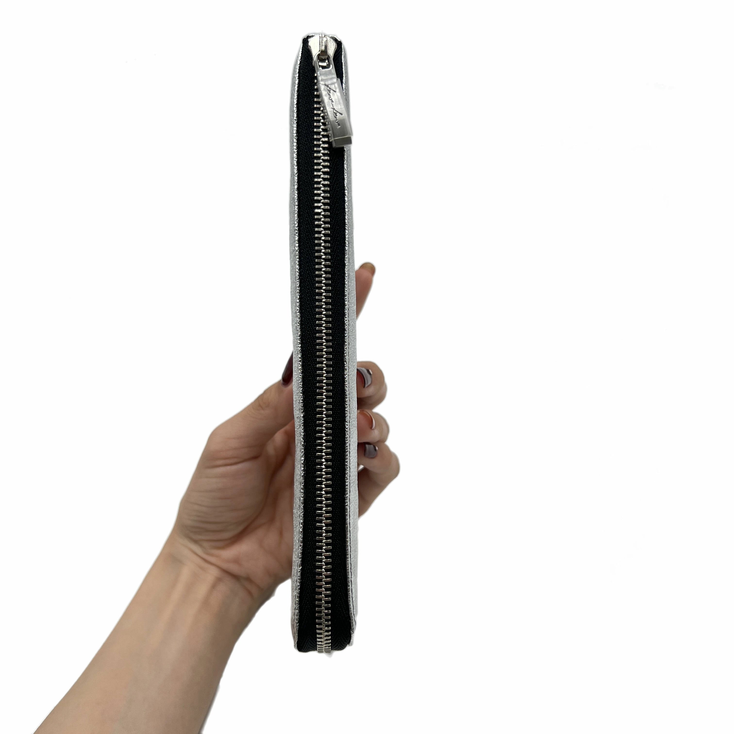 kawa-kawa カワカワ 【L字ファスナー長財布】シルバー SILVER 箔加工 1262SV